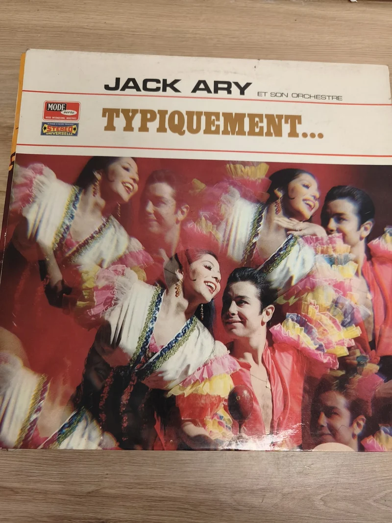 Vinyle 33T Jack Ary et son Orchestre Typiquement? pochette colorée dansante