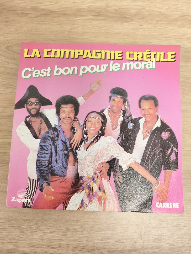 Vinyle 45 tours La Compagnie Créole C'est bon pour le moral pochette rose (Ref 3
