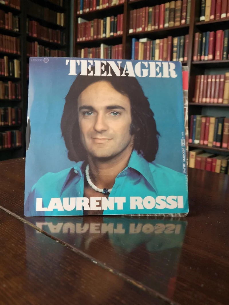 Disque vinyle 45 tours Laurent Rossi Teenager vintage ancien pochette bleue rétr