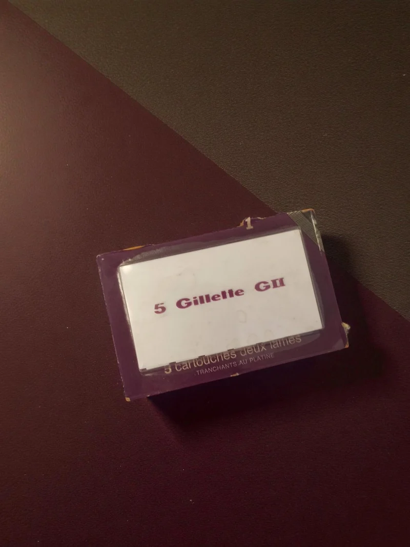 Lames de rasoir vintage Gillette GII neuves années 60, cartouches platine