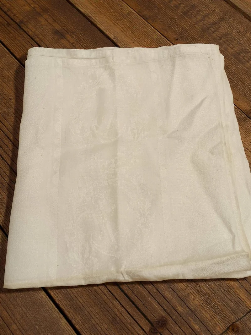Drap de lit ancien brodé ancres XIXe vintage, linge rétro collection rare