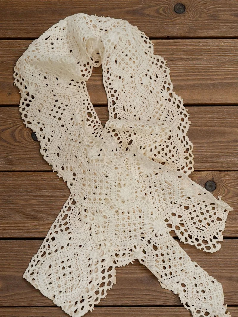 Rare set linge de table ancien dentelle crochet XIXe vintage brodé collection