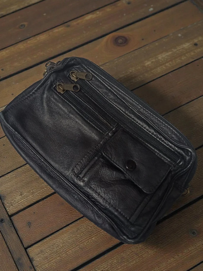 Sac trousse vintage cuir