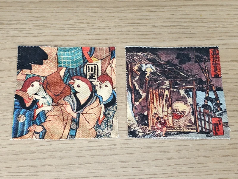 Lot 2 coupons tissu japonais motifs traditionnels petits formats couture loisirs