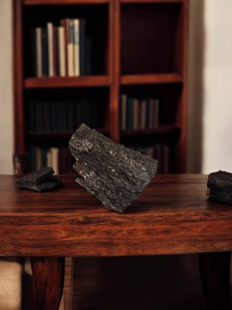 Ancienne pierre hématite vintage, objet de collection minéral rétro décoratif