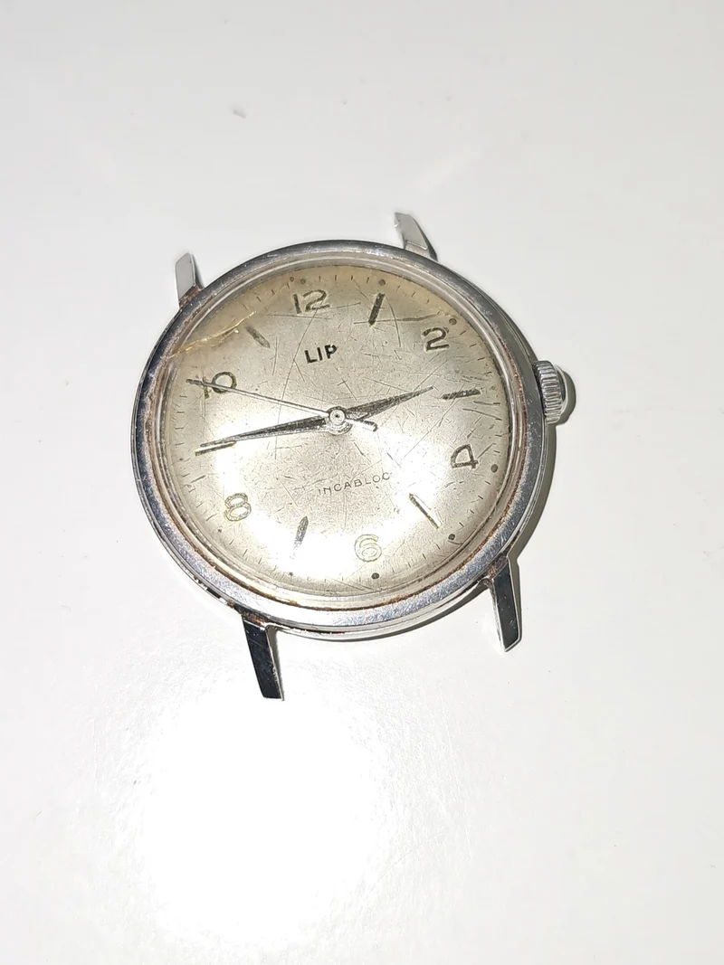 Montre mécanique homme Lip ancienne vintage rétro, montre-bracelet fonctionnelle