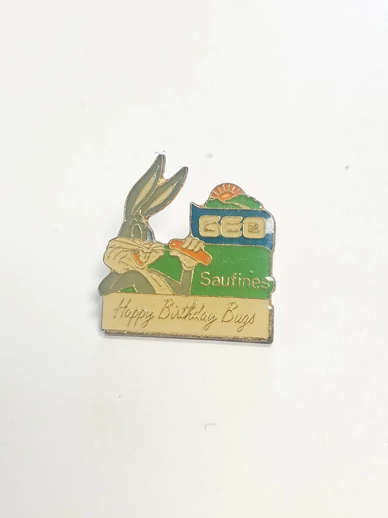 Pin's rétro Bugs Bunny Geo ancien, badge vintage Looney Tunes collector rare