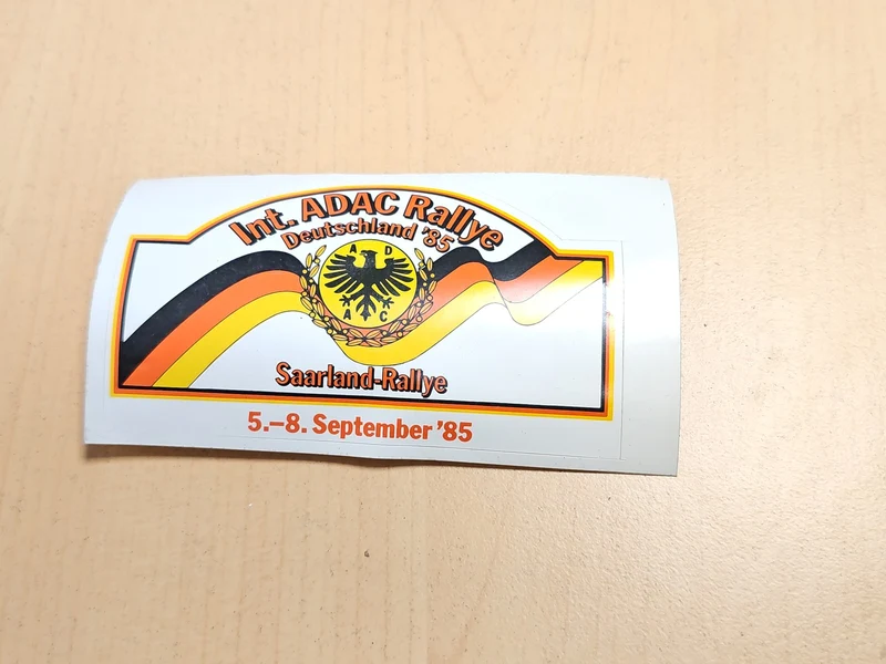 Autocollant rétro ADAC Rallye Deutschland 1985 ancien, collector vintage sport a