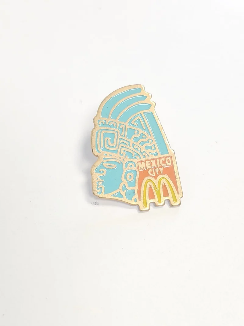 Pin's ancien rétro McDonald's Mexico, badge collection vintage fast-food rare