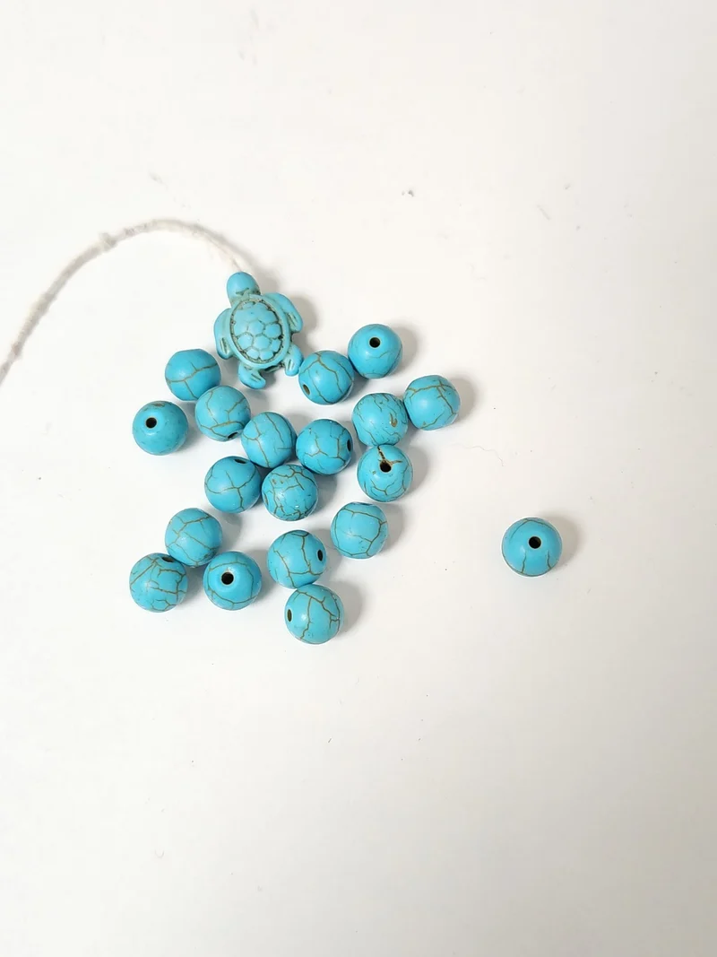 Lot ancien de petites perles turquoise vintage, accessoires rétro pour création,
