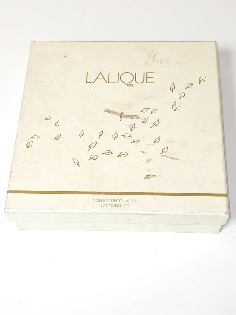Coffret vintage vide Lalique pour parfums, rare ancien flacon collection rétro