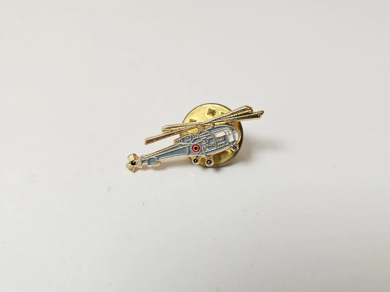 Pin's vintage hélicoptère ancien badge collection rétro aviation militaire rare