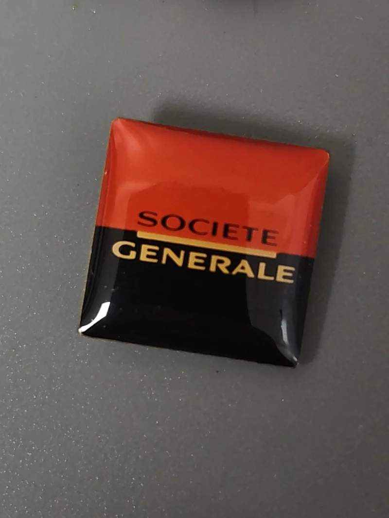 Pin's ancien rétro Société Générale, badge vintage collection banque France