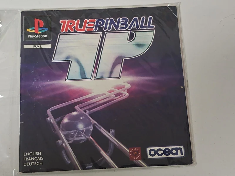 Notice originale seule pour jeu True Pinball sur Playstation PS1, manuel officie