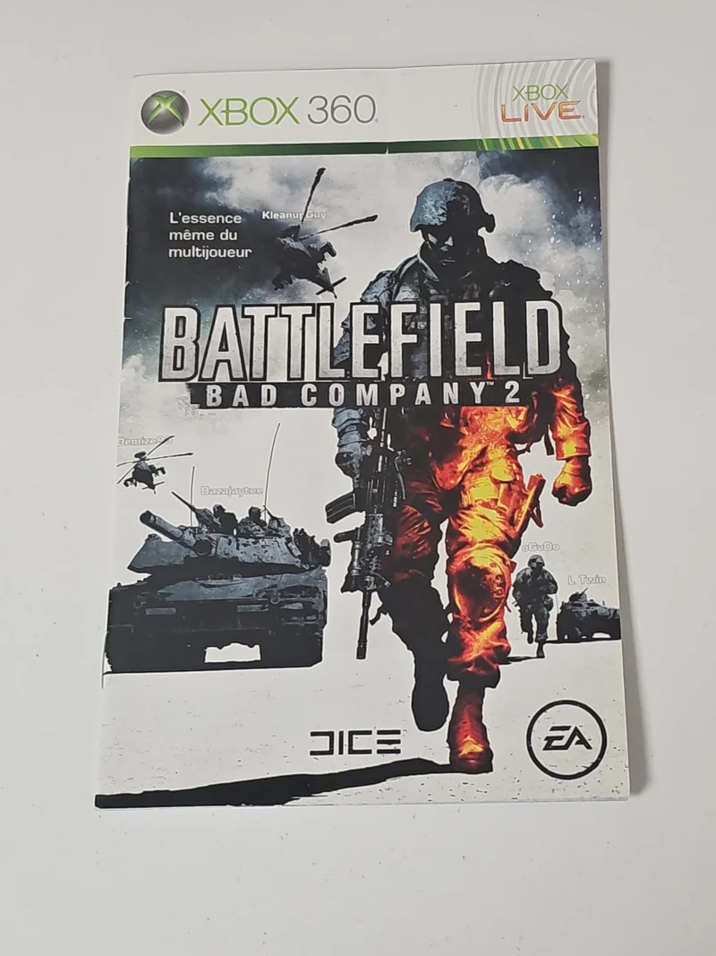 Notice originale pour Battlefield sur Xbox, manuel papier jeu vidéo d'occasion