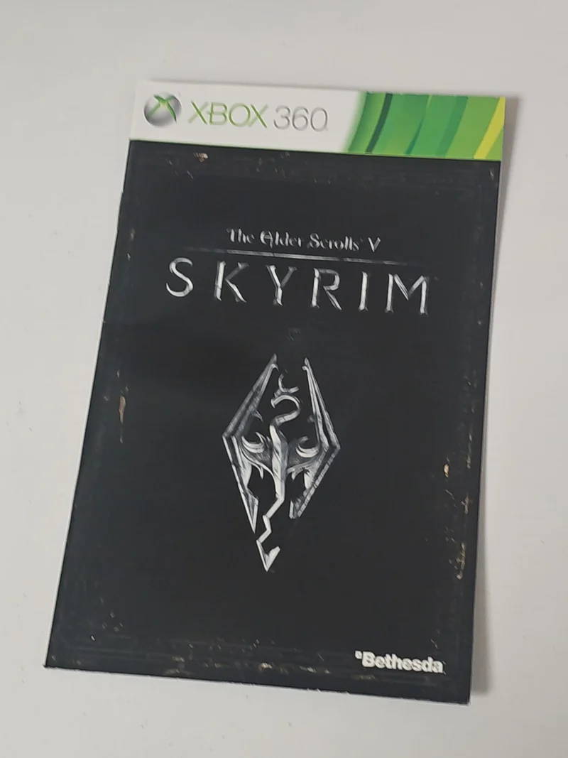 Notice originale seule pour Skyrim sur Xbox, manuel jeu vidéo authentique